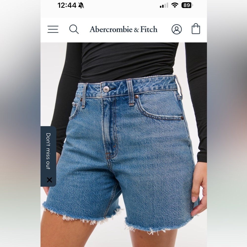 Abercrombie & Fitch Curve Love High Rise Loose Short, 33, NWT